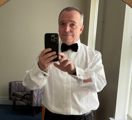 Guy on the flight deck of Concorde G-BBDG